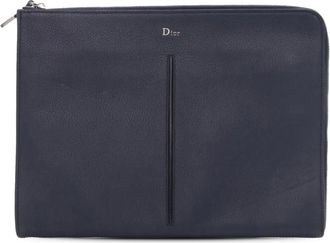 Dior 2013 Leather Document Case clutch bag - unisex - Calf Leather/Leather - One Size - Blue