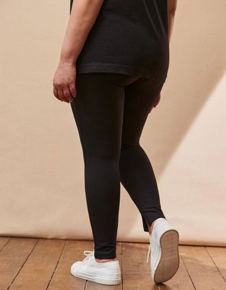 Live Unlimited London Womens Petite Black Seamed Legging - Size: 18