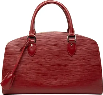 Louis Vuitton Red Color Ruby Leather Handbag Tote Bag (Pre-Owned)