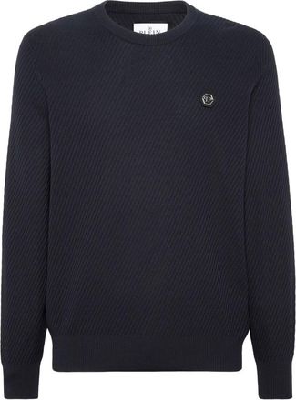 Philipp Plein Heren, Truien, Blauw, Maat: S Zijde