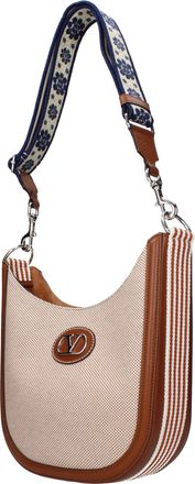 Valentino Garavani Mens Beige Fabric Crossbody Bag