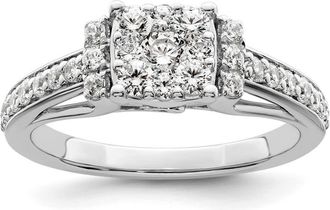 Diamond2Deal 14k White Gold Lab Grown Diamond Engagement Ring 3/4Ct Clarity- VS Color- G-H