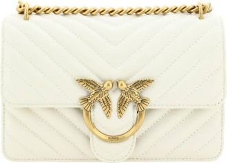 Pinko Womens Love One Mini Shoulder Bag In White