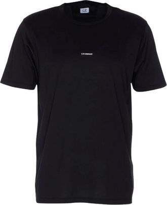 C.P. Company C.p. Company - T-shirt met ronde hals en logodetail - Heren - Tops - Zwart - Maat: L Katoen
