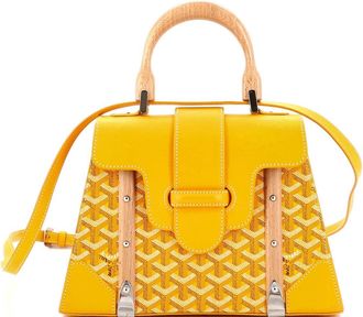 Goyard Saigon Top Handle Bag Coated Canvas with Leather PM