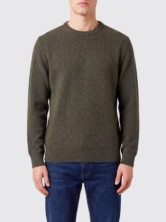 Barbour Crewneck Wool Jumper with Ribbed Trims