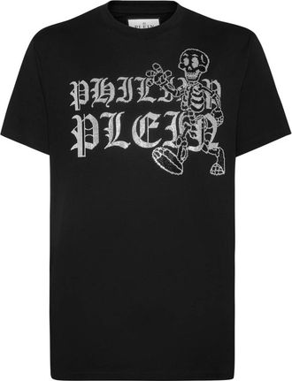 Philipp Plein T-shirt Round Neck SS Skeleton - Heren - T-shirts - Zwart - 3XL - Katoen - Tops