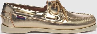 Sebago Moccasins Docksides Portland Met Woman Gold