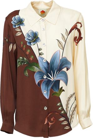 Farm Rio Relaxed-Fit Floral Print Cotton Shirt