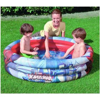 Trade Shop Trade Shop - Piscina Gonfiabile Spiderman 3 Anelli 122 X 30 Cm Fuori Terra Spider-man