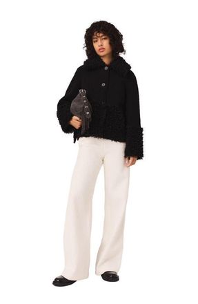 Maje Curly jacket in Black at Nordstrom, Size 42 Eu