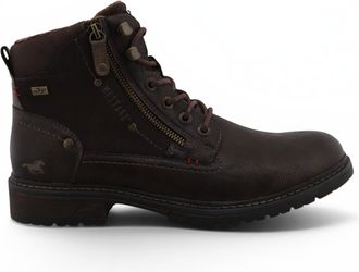 Mustang Jeans Mustang heren donkerbruine kunstleren winterveteraarsjes - M0031006