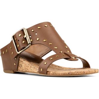 Donald J Pliner Buckle Wedge Sandal in Saddle at Nordstrom, Size 6.5