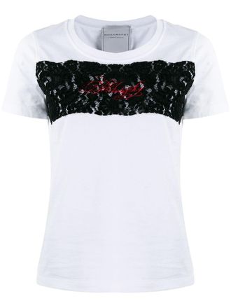 Philosophy di Lorenzo Serafini T-shirt met geborduurd kant - Wit