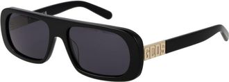 GCDS Black Plastic Sunglasses