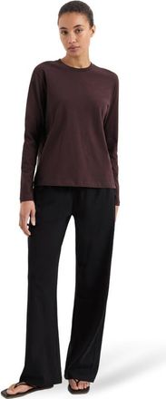 Pact Organic Cotton Softspun Essential Crewneck Long Sleeve Tee in Plum at Nordstrom, Size X-Small