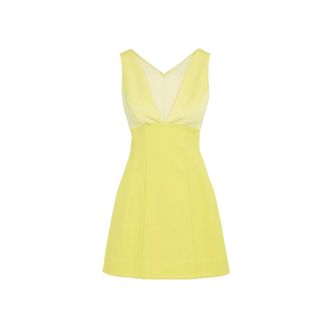 Alice & Olivia Mandy Mini Dress - Dames - Korte kleedjes - Geel - 2XS - Leer - Kleedjes