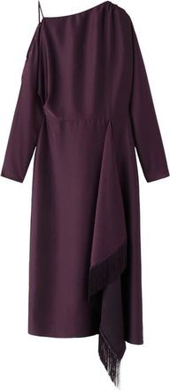 Mango Asymmetric Long Sleeve Dress in Purple at Nordstrom, Size 10
