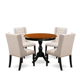 East West Furniture 5-Piece Modern Dining Table Set
