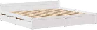 vidaXL Vidaxl - Bed Frame without Mattress White 160x200 cm Solid Wood Pine
