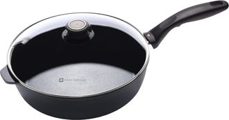 Swiss Diamond HD Nonstick Swiss Diamond 4.3 qt Saute Pan with Glass Lid, Induction