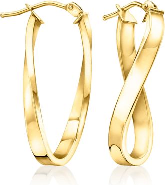 Canaria Canaria Italian 10kt Yellow Gold Twisted Hoop Earrings