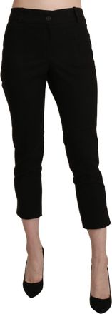 Bencivenga Black High Waist Skinny Cropped Dress Trouser Womens Pants