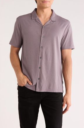 John Varvatos Brewer Cotton Camp Shirt in Dry Lavender at Nordstrom Rack, Size Xx-Large