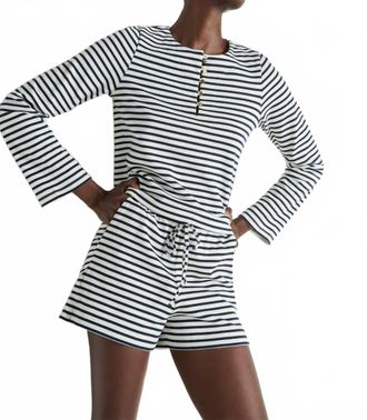 Nation Ltd Stacey Shorts In Navy Breton Stripe