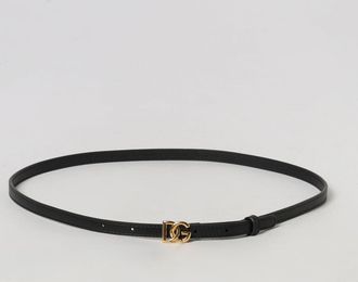 Dolce & Gabbana Slim Calf Leather Belt with DG Monogram Buckle