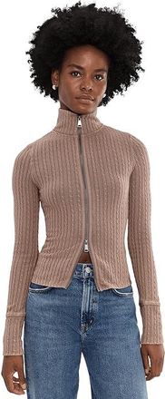 Free People We The Free Brunch Girl Zip-Up Womens Clothing Dusted Cocoa : LG (Womens 12-14), Cotton/Elastane/Polyester