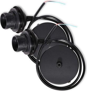 OEM 2 Cavi Elettrici Per Lampada - Cavo Con Attacco E27 E Anello Di Fissaggio - Supporto A Sospensione Per Plafoniera - Nero