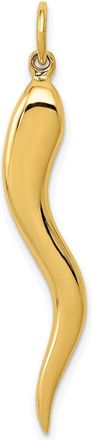 Diamond2Deal 10k Yellow Gold Large Italian Horn Charm