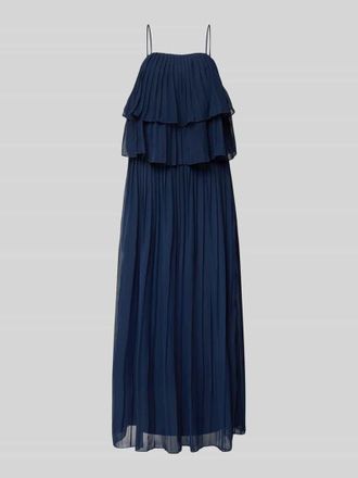 Vila Flie&szlig;endes Maxikleid mit Volants Modell CHIFFON in Marine, Gr&ouml;&szlig;e 34