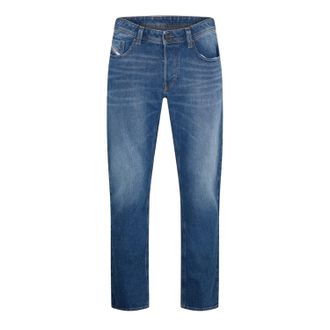 Diesel Herenjeans met 5 zakken en rechte pasvorm (Blauwe Denim)
