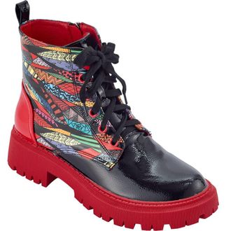 Ninety Union Freeway Lug Sole Combat Boot in Black Multi at Nordstrom Rack, Size 7