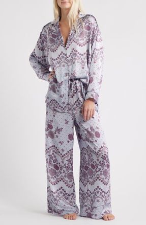 Free People Dreamy Days Print Pajamas in Ice Combo at Nordstrom, Size X-Small
