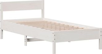 vidaXL Estructura De Cama Sin Colch&oacute;n Madera Maciza Blanca 75x190 Cm Vidaxl
