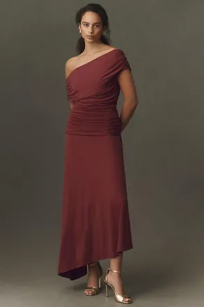 BHLDN Tara One-Shoulder Maxi Dress
