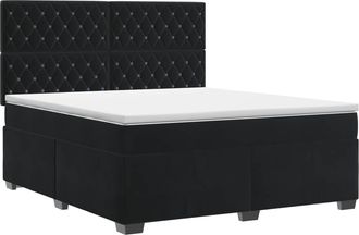 vidaXL Letto Box Spring Con Materasso Nero 140 X 200 Cm Velluto Vidaxl