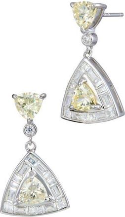 Savvy Cie Jewels Trillion Cubic Zirconia Drop Earrings in White at Nordstrom Rack