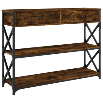 vidaXL Mesa Consola Madera De Ingenier&iacute;a Roble Ahumado 100x28x75 Cm Vidaxl