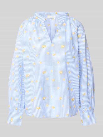 Christian Berg Relaxed Fit Bluse mit V-Ausschnitt in Royal, Gr&ouml;&szlig;e 34