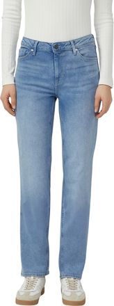 s.Oliver Straight-Jeans S.OLIVER, Damen, Gr. 38, L&auml;nge 30, mid blau used, Denim/Jeans, Obermaterial: 76% Baumwolle, 23% Polyester, 1% Elasthan, regular fit nor
