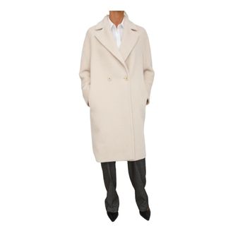 Max Mara Jassen, Dames, Wit, XL, Wol, Cappotto