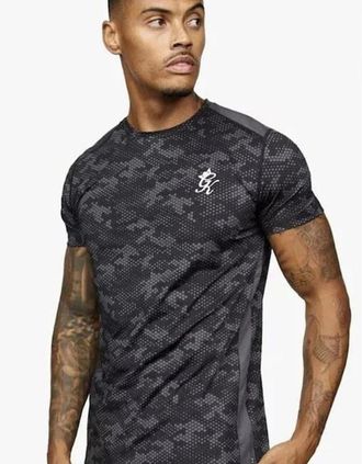The Gym King Mens Gym King Contrast Panel T-Shirt Charcoal - Grey - Size: 36