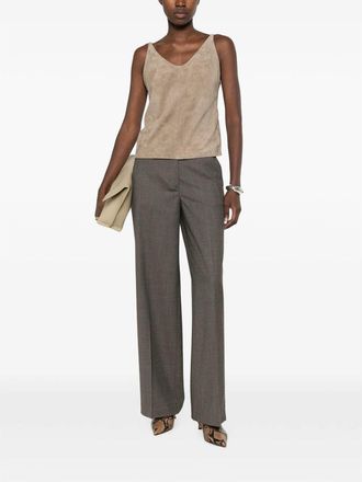 PESERICO Wide-Leg Tailored Trousers - Gray