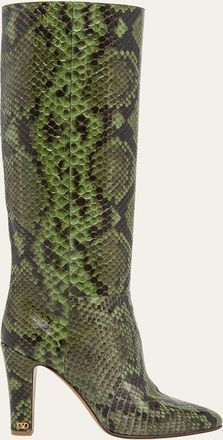Valentino Garavani 85mm Pattie Snakeskin Knee-High Boots