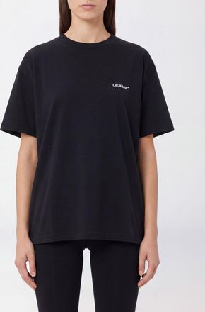 Off-white T-shirt in cotone con stampa logo Arrow posteriore