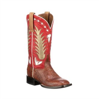 Lucchese Womens Lantana Caiman Boot In Red